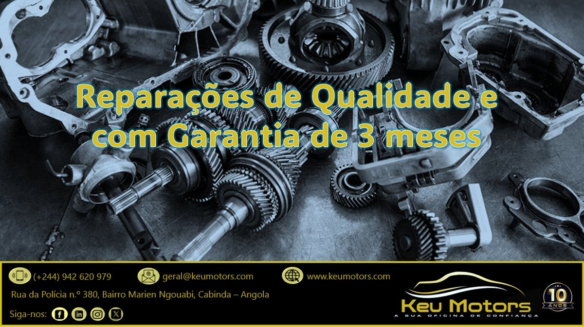 keumotors's tweet image. Ninguém cuida da sua viatura como nós. Keu Motors a sua oficina de confiança multimarcas em Cabinda.
Estamos à sua espera na Rua da Polícia, de frente ao Largo do Ambiente, na cidade de Cabinda.
#KeuMotors #Cabinda #CastrolAutoService #Multimarcas