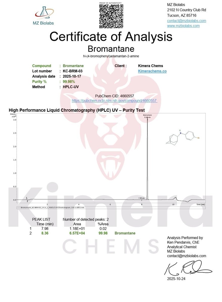 KimeraChems's tweet image. Bromantane is a unique actoprotector studied for its effects on motivation, stress resilience, and mental stamina—without classic stimulant crash. A different lane in performance research. For Research Use Only.
#Bromantane #Nootropics #ResearchChemicals #KimeraChems