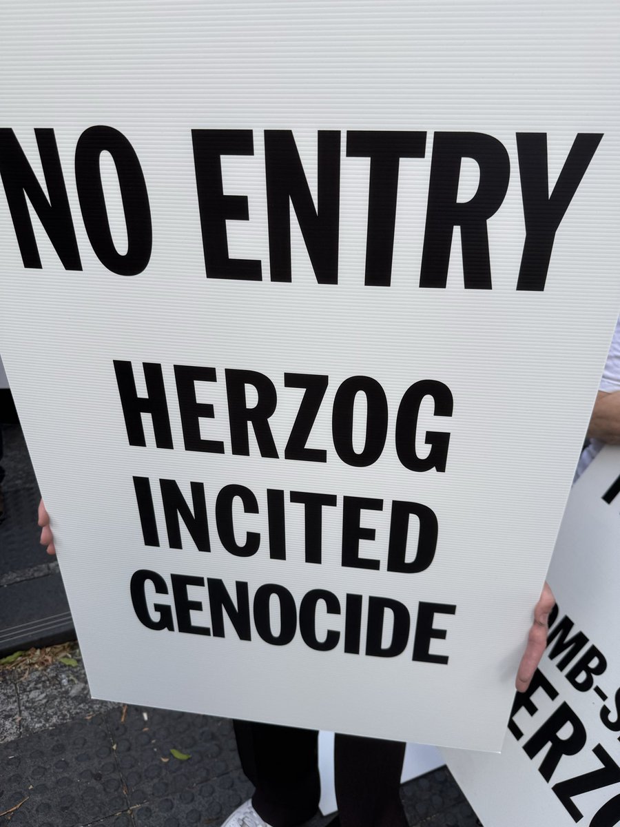 Herzog is not welcome. #FreePalestine