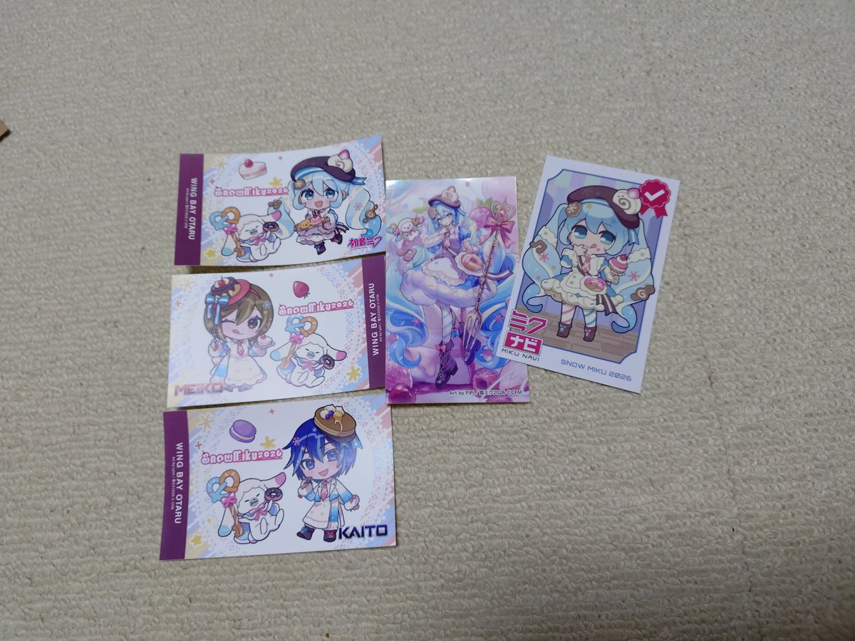Rabbit398001's tweet photo. 昨日の雪ミク小樽の戦利品！
今回は雪ミククッキーがメインだったので、なんとか買えてよかったです〜
チュロスも食べてみたかったので嬉しい
ガチャは被りなし!
特典も被りなし!
結構満足です!!!!!
#雪ミク2026 https://t.co/L7qGTFztH1