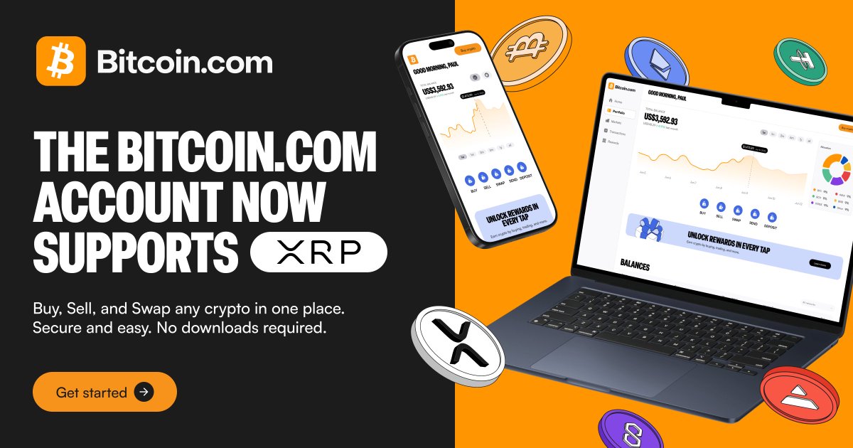 XRP — the fast, low-cost digital asset powering cross-border liquidity — is now live on the web-based, self-custodial Bitcoin.com Accounts.

Buy, sell, and swap XRP instantly with no downloads

accounts.bitcoin.com

Follow the ecosystem

@Peter Ripple <a href="/RippleXDev/">RippleX</a>