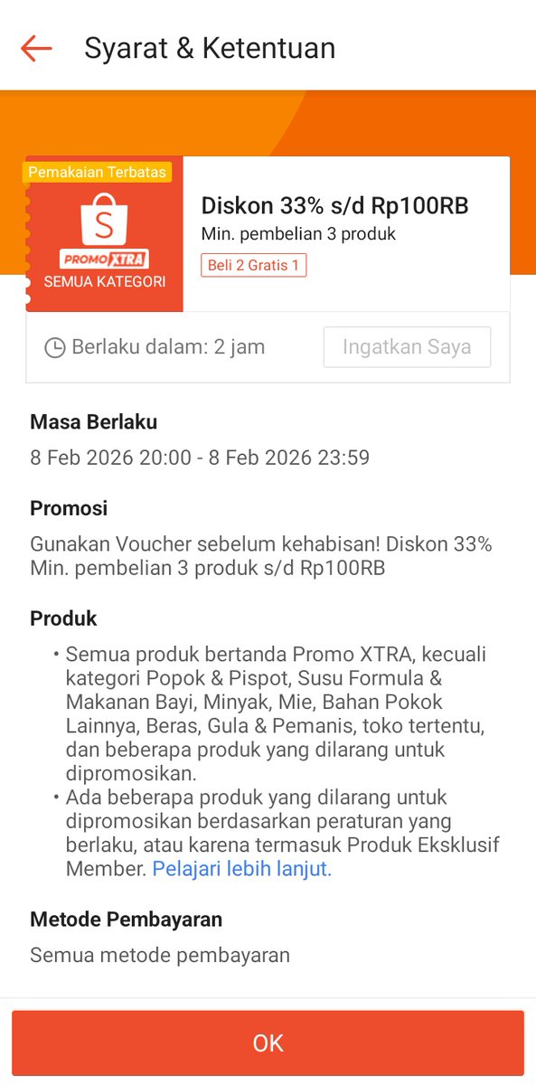 Ini syarat dan ketentuannya ya bisa semua metode pembayaran