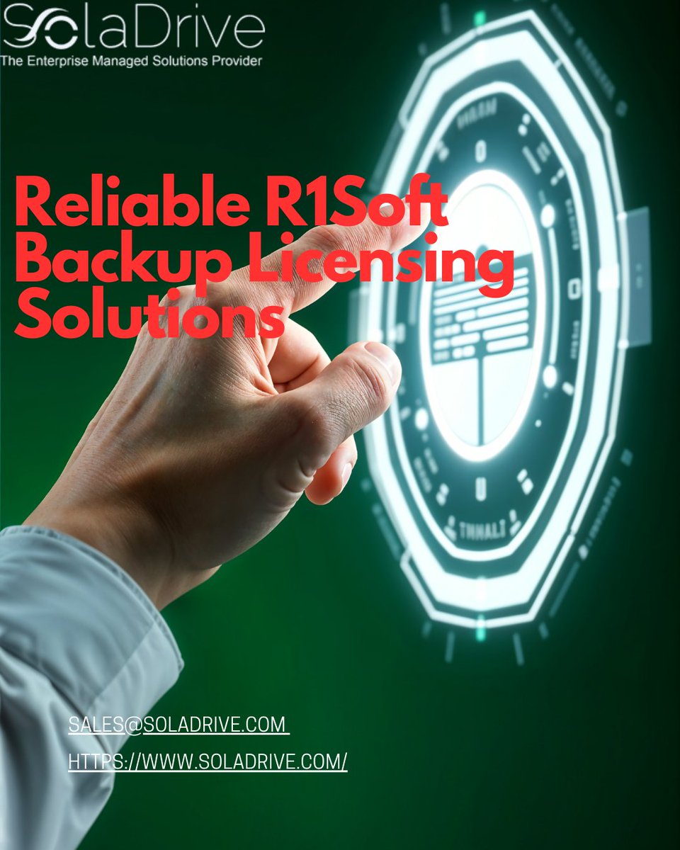 SolaDrive's tweet photo. Get secure and dependable server backup protection with R1Soft Licenses. Perfect for VPS and dedicated hosting, R1Soft ensures fast recovery, automated backups, and complete peace of mind. Contact us today to choose the right license for your business needs. https://t.co/DQax9cMnsX