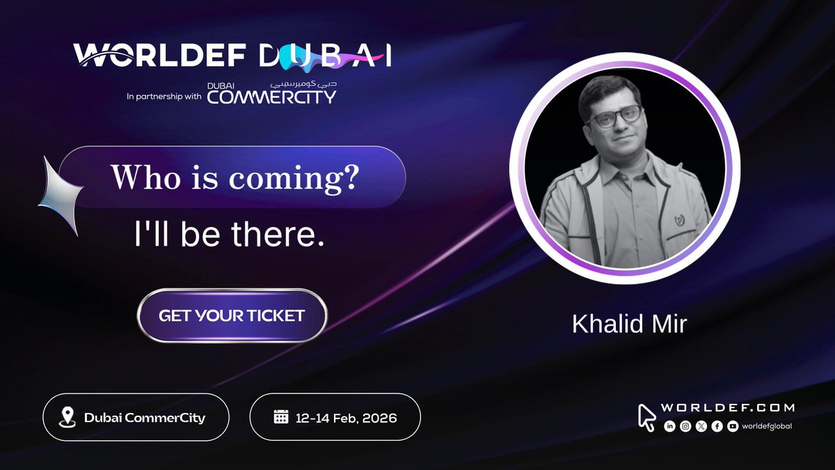 Looking forward to being part of #WORLDEF2026 in Dubai, where global ecommerce leaders come together to shape the future of digital commerce.
#Ecommerce #DigitalCommerce #GlobalCommerce #Dubai #Khalidgraphy #WORLDEF #Ecommerce