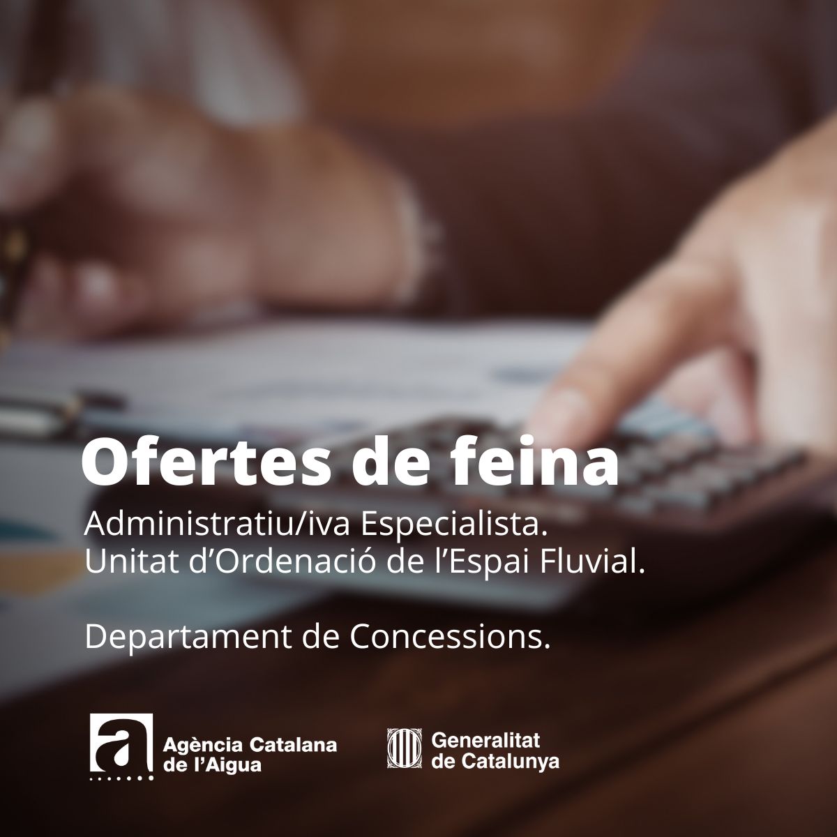 Busquem Administratiu/iva Especialista per a la Unitat d'Ordenació de l'Espai Fluvial a l' <a href="/aigua_cat/">ACA</a> (BCN).
💰 29.415,96 euros
🎓 CFGS o Batxillerat / Català C1
📅 Fins al 24/02/2026
Tota la info i inscripcions: acanet.gencat.cat/geco/curriculu…