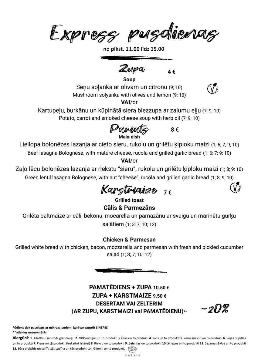 Kā nedēļu sāksi, tā sāksi. Paēst noteikti vajag. Lai labi garšo pusdienas restorānā GRĀPIS! Tiekamiea Pērnavas ielā 62! https://t.co/znQqaYfxgX