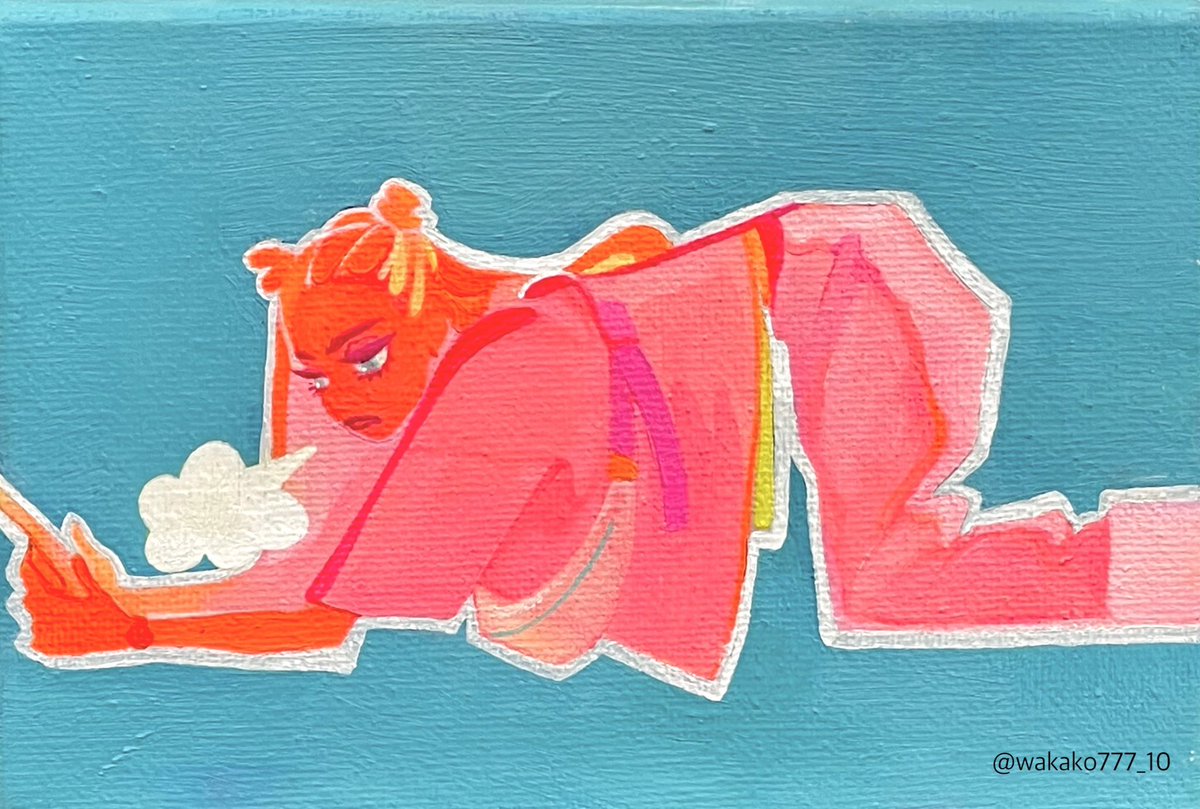 Post by WAKAKO@ネオンビビッドな油絵画家 on X: こんにちは🐾