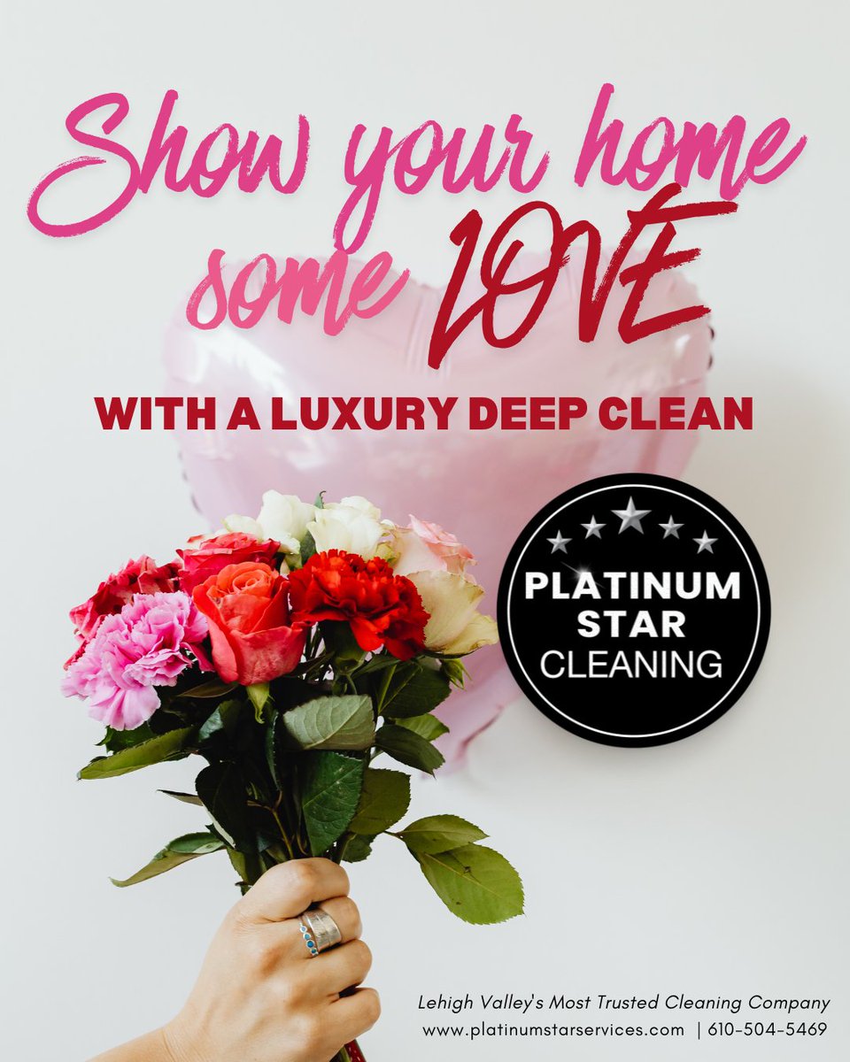 PStarclean's tweet photo. Show your home some love this Valentine’s Day 💕

 With a Luxury Deep Clean, every detail shines and every space feels refreshed.

Lehigh Valley’s Most Trusted Cleaning Company⭐

🌐 https://t.co/wf9fpDA0m6 | 📞 610-504-5469
#LuxuryDeepClean #ShowYourHomeSomeLove #ValentinesClean https://t.co/Cb8qvxU18Y