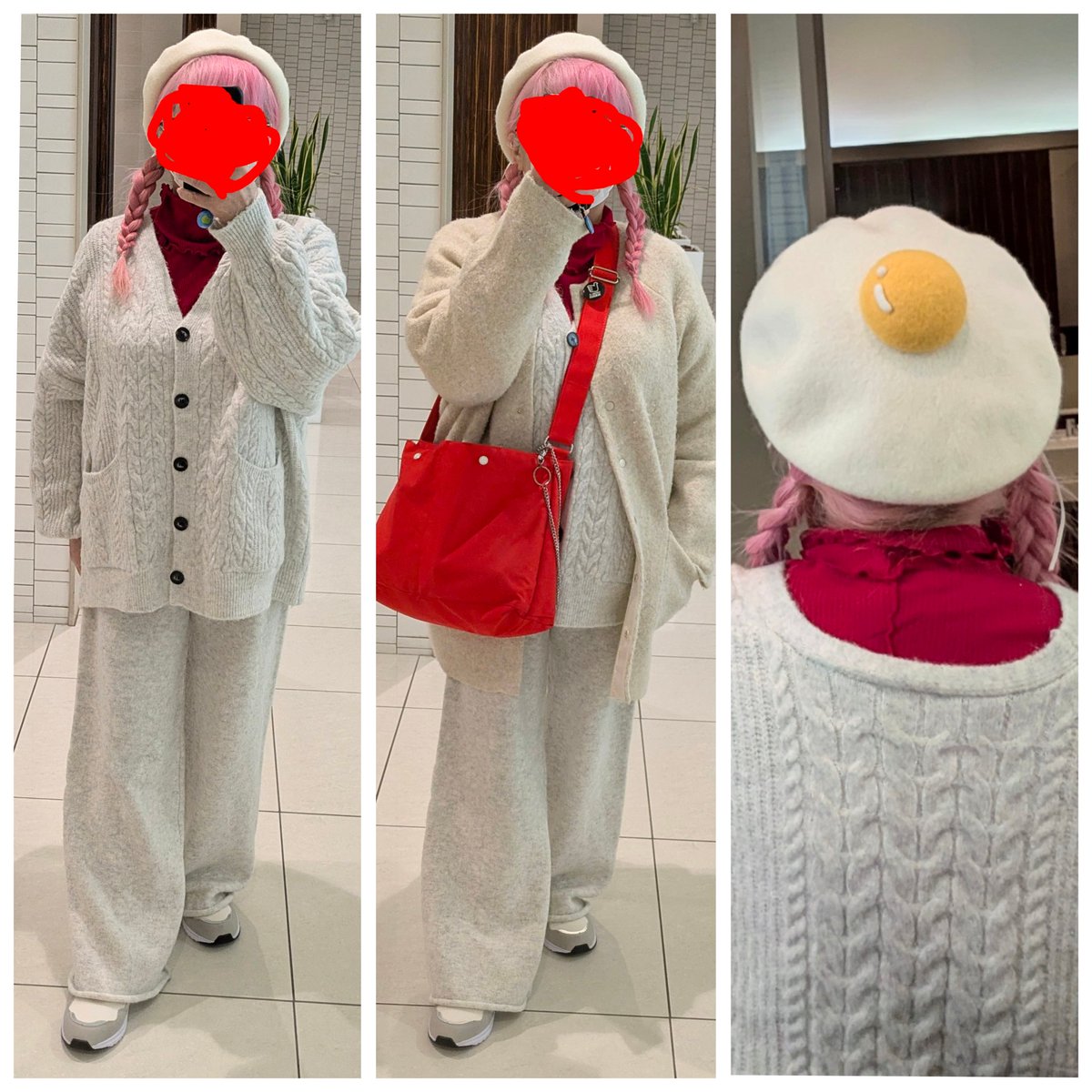nyandanyandayo's tweet photo. コンビニ支払い→いつものスーパーへ����

ニットセットアップ(#esica)と目玉焼き🍳ベレー帽(#belchic) https://t.co/1kL2q3J2Y5