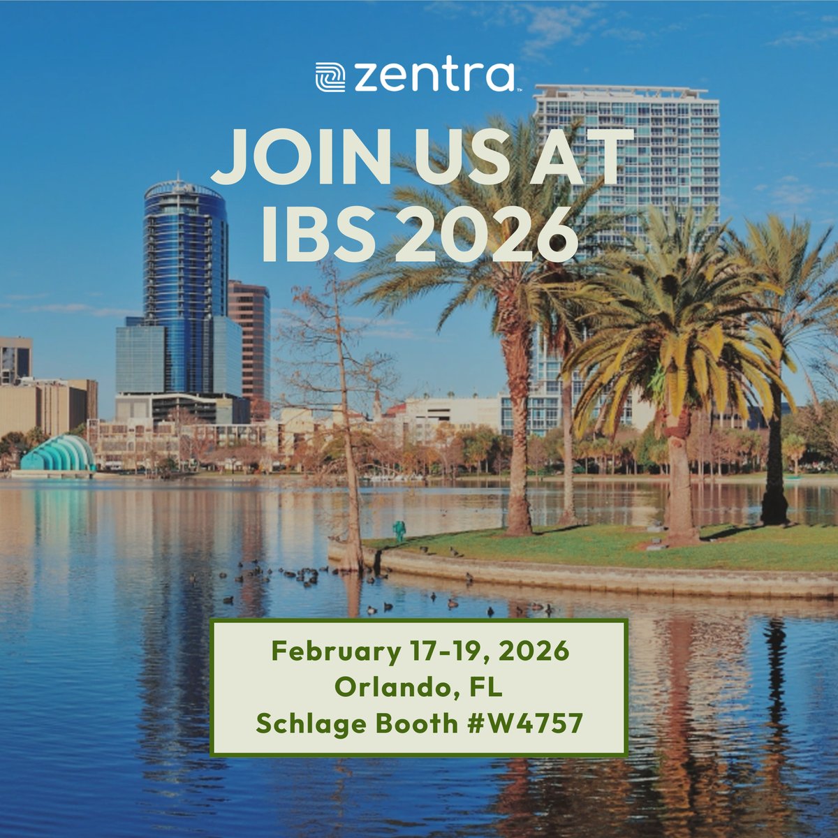 ZentraAccess's tweet photo. Zentra is excited to be at the International Builder’s Show 2026 in Orlando, Feb 17–19! Come see us at the Schlage booth W4757 to learn about our latest solutions and meet the team. 

Stop by for a demo and say hello! https://t.co/lVSTBTG8j2