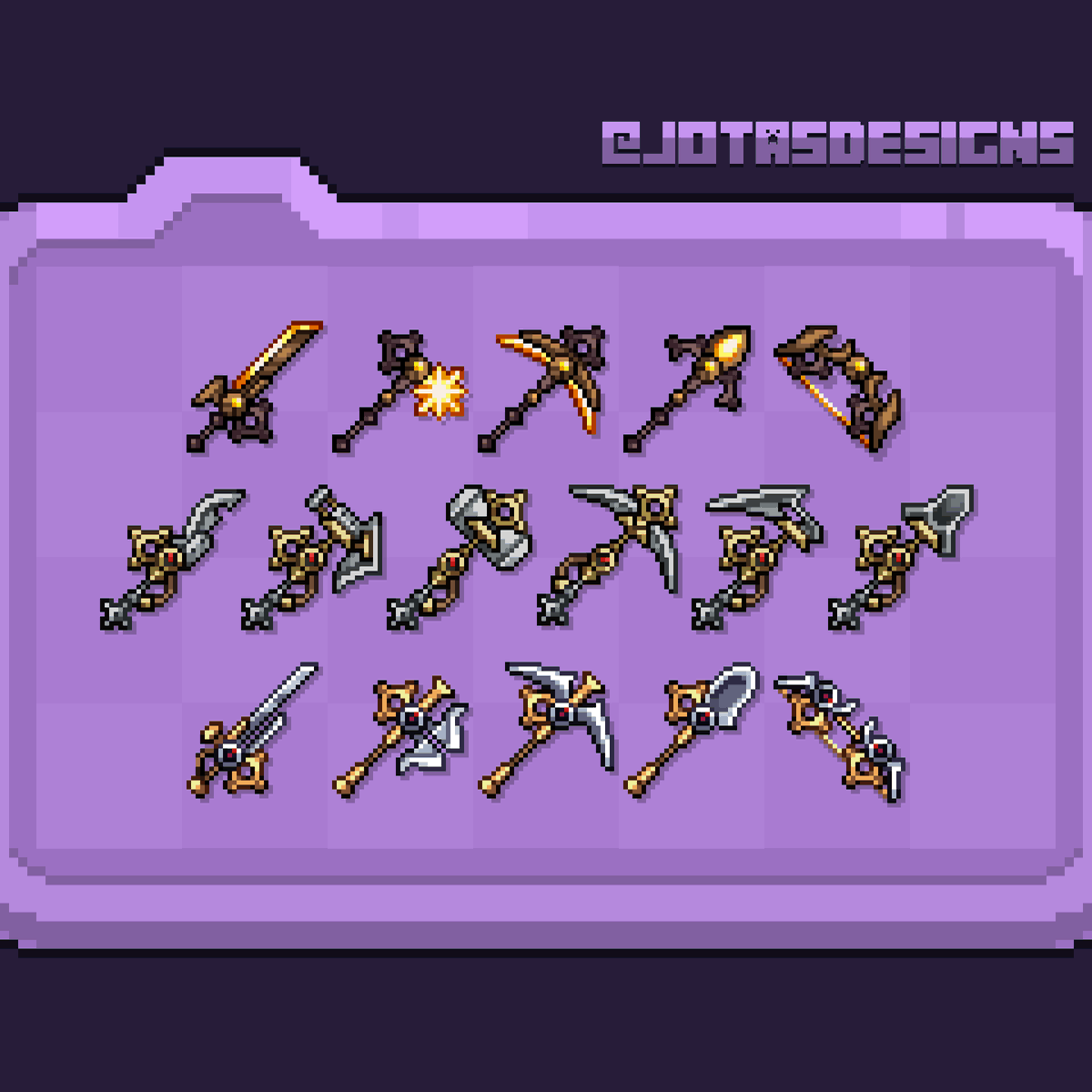 JotasDesigns's tweet photo. Pixelart - Steampunk weapons

#pixelart #pixelartist #minecraft #steampunk https://t.co/q1b1P055i0