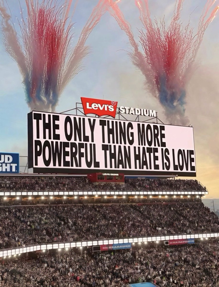 BrittanyinTexas's tweet image. THIS was the message that lit up the Super Bowl. 🫶