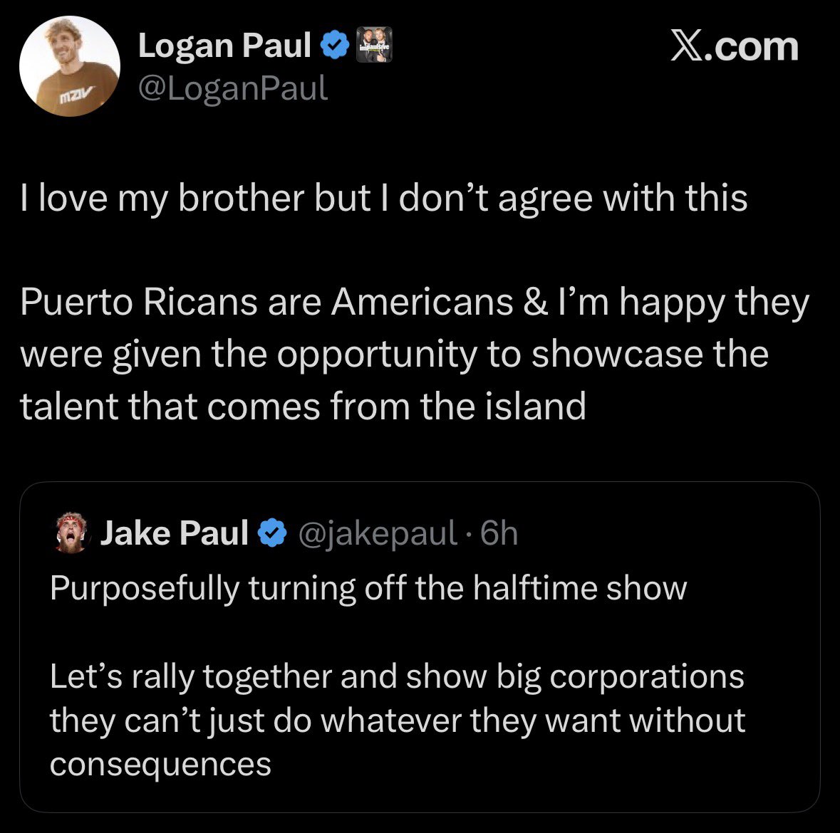iloveairbagged's tweet image. Bad Bunny performance so good it’s got the Paul brothers disagreeing with each other
