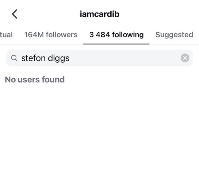 Stefon Diggs and Cardi B unfollow each other on instagram after he lost the super bowl and brought all 6 baby mamas to the game 😭

Will she go back to her husband offset with the newborn?