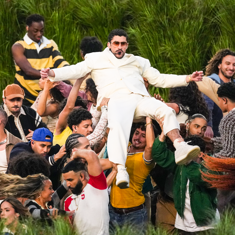 FOS's tweet photo. Bad Bunny delivers a party, not politics, during the halftime show.

The closest he came to a political statement was toward the end of the set, in which the scoreboard read “The only thing more powerful than hate is love.”