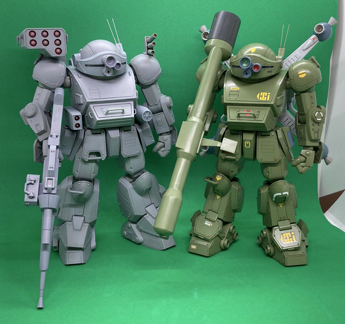 zx10r_shim's tweet image. #毎月9日は09系ATの日
wave1/24スコープドッグターボカスタムを作ってます。
　ソリッドシューターが出来たのでスコープドッグIIに持たせました。
#wave
#スコープドッグターボカスタム
#スコープドッグII