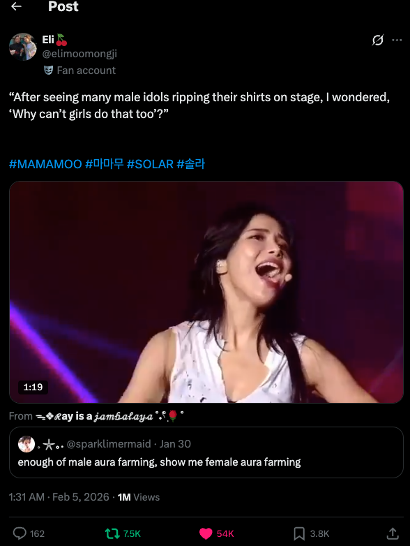 gararosita's tweet image. FEMALE AURA FARMING FINAL BOSS:
MAMAMOO 😎