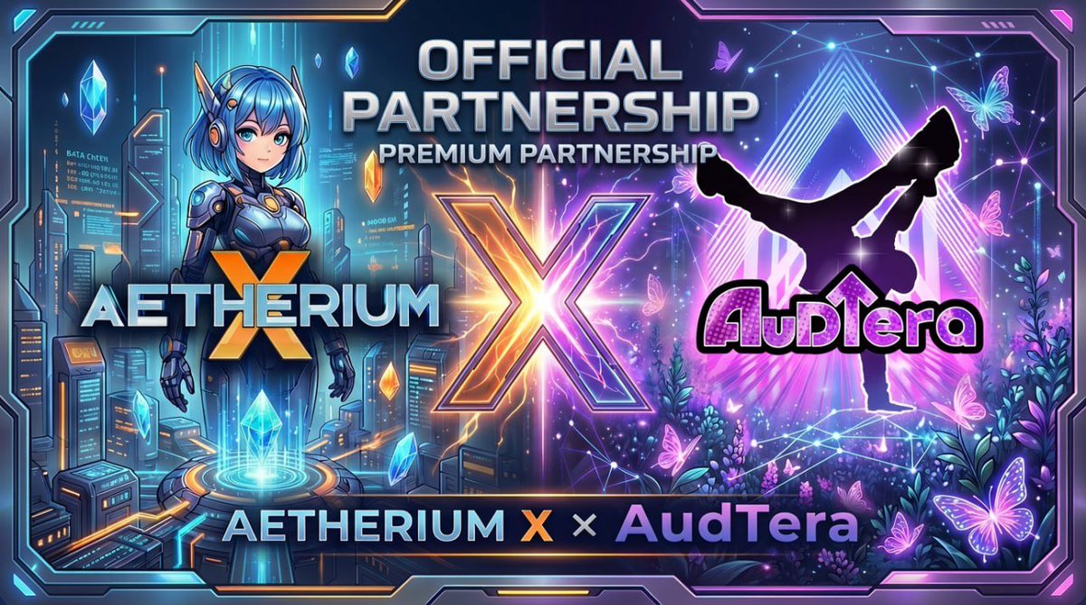 AetheriumX is excited to announce a partnership with Audiera (<a href="/Audiera_web3/">Audiera🟣🎵</a>), an AI-powered music and rhythm gameplay platform focused on creator-driven rewards.

This collaboration brings together two complementary worlds: interactive finance and AI entertainment.

Together,