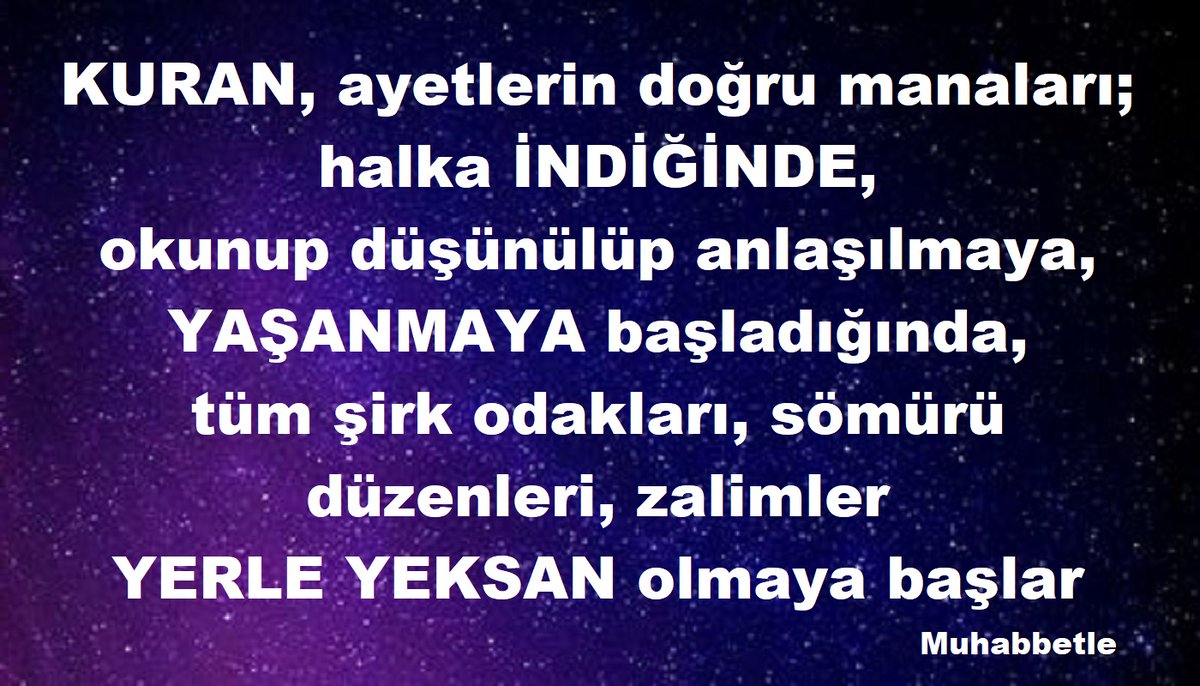#KURAN, ayetlerin doğru manaları,
halka İNDİĞİNDE, okunup düşünülüp anlaşılmaya, YAŞANMAYA başladığında,
tüm #şirk odakları, sömürü düzenleri, zalimler 
YERLE YEKSAN olmaya başlar.

facebook.com/photo?fbid=139…
aaldemira.blogspot.com/2026/02/kuran-…
instagram.com/p/DUhj-X6jSNl/