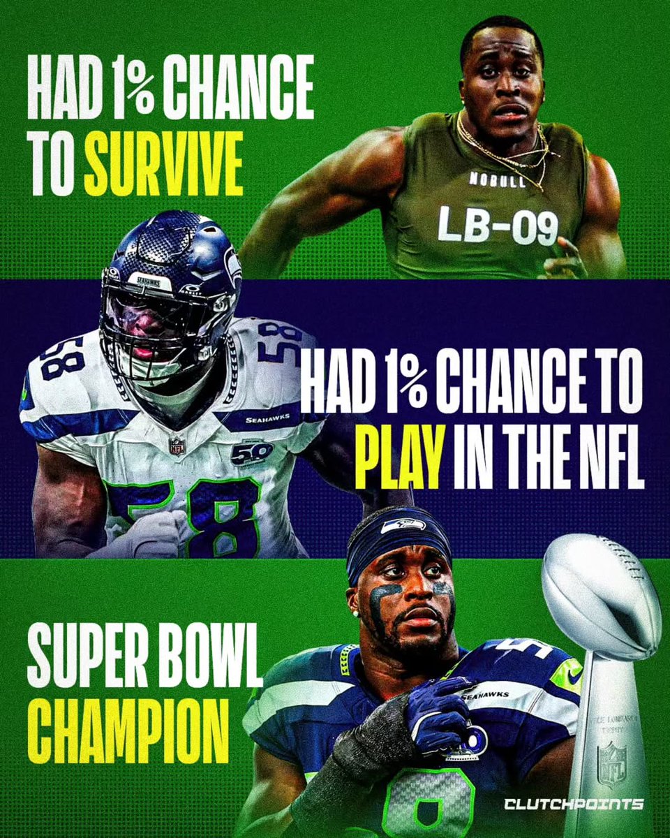 Twenty-five years ago, the doctors in a Mississippi NICU saw a two-pound baby with a 1% chance to survive 💔

Tonight, that same 1% is standing on the podium in Santa Clara as a Super Bowl Champion.

Born four months premature and weighing just over two pounds, Derick Hall