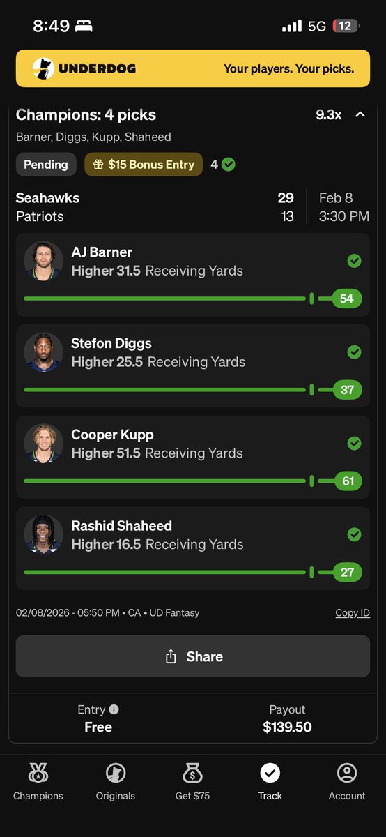 3 hits tonight #SeaVsNe #Super Bowl