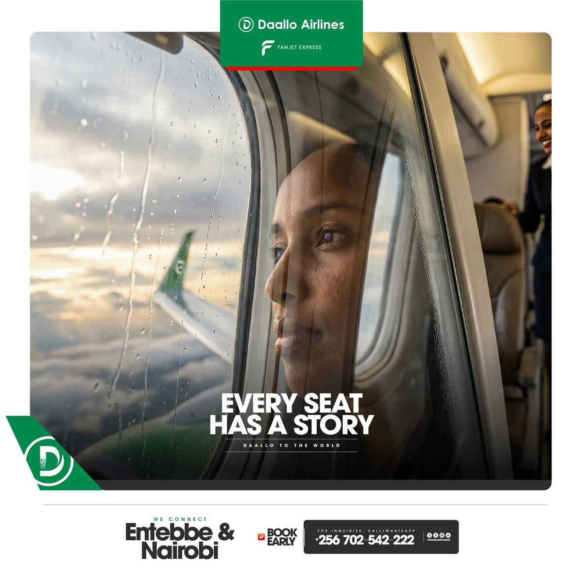 Every journey has a reason ✈️
Don’t miss today’s flight.

📞 0702542222
💵 From $140

#FlyDaallo #DaalloAirlinesUG #FanjetExpress