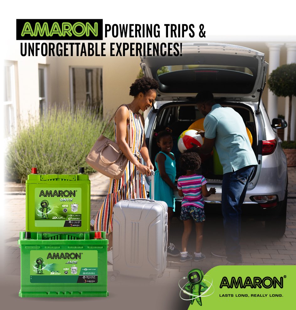 ChadhaPowerSA's tweet image. 🚗 Power Your Trips &amp;amp; Unforgettable Experiences! 🌞
Whether it’s a weekend getaway or a long road adventure, trust Amaron Batteries to keep every journey running smoothly.

#ChadhaPower #AmaronSA #BatteryExperts #ReliablePower #BuiltForAfrica #FamilyTrips #AutomotivePower