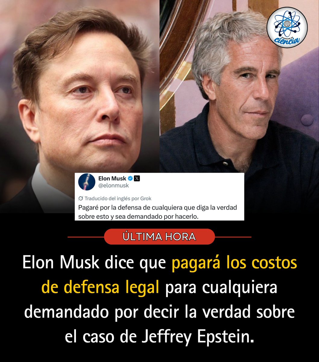 Elon Musk hizo una declaración en la que se compromete a pagar los costos de defensa legal para cualquiera que sea demandado por decir “la verdad” sobre el caso de Jeffrey Epstein.