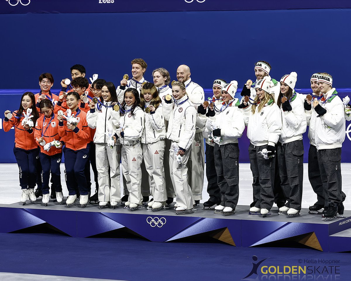 goldenskate's tweet photo. 2026 Olympic Figure Skating Team Event

Congratulations again to all the winners! Job well done! 👏🏻💪
 
🥇 USA 🇺🇸
🥈 Japan 🇯🇵 
🥉 Italy 🇮🇹 

📷 @hella_hoeppner
#MilanoCortina2026 #figureskating #Olympics #WinterOlympics https://t.co/NoYaEE54IB