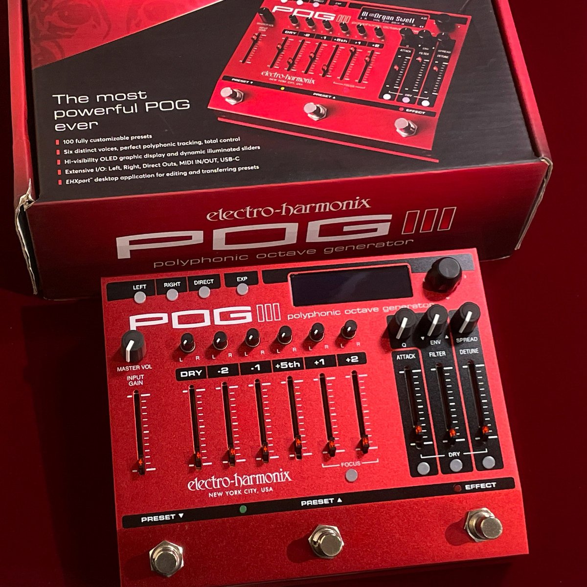 ROCKINN_namba's tweet photo. 【#ロックイン難波】アウトレット特価品入荷!「Electro-Harmonix」の"#POG3"が箱傷みのため1台限りお買い得!人気のPOG���リーズ第三世代です。ディスプレイを備えた洗練されたデザイン&機能、6つの独立ボイスを備えたシリーズ最強POG!お好きなかたはぜひこの機会に!→https://t.co/62WbH4tOE3
#EHX https://t.co/hW3QgNxNHe