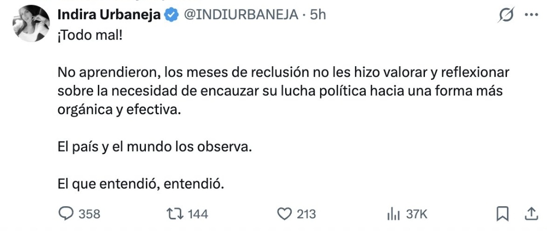 Quien le pone un parado a esta psicópata de <a href="/INDIURBANEJA/">Indira Urbaneja</a> 

<a href="/usembassyve/">Embajada de los EE.UU., Venezuela</a> <a href="/MariaCorinaYA/">María Corina Machado</a>