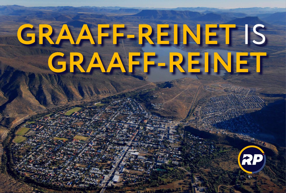 Cape1st's tweet photo. Renaming Graaff-Reinet isn’t just an attack on Afrikaner history - it’s an attack on the history of the Cape. One of our oldest towns, it was built long before today’s political elites existed. 

So-called "transformation" is cultural vandalism.

Graaff-Reinet is Graaff-Reinet! https://t.co/5ECpa0fhKN