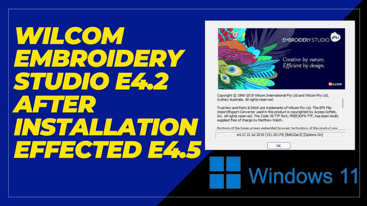 jugnocomputers's tweet photo. Wilcom Embroidery Studio e4.2 after Installation Effected e4.5: Download from https://t.co/5K4m18USS9 https://t.co/MgIIfcU7H4