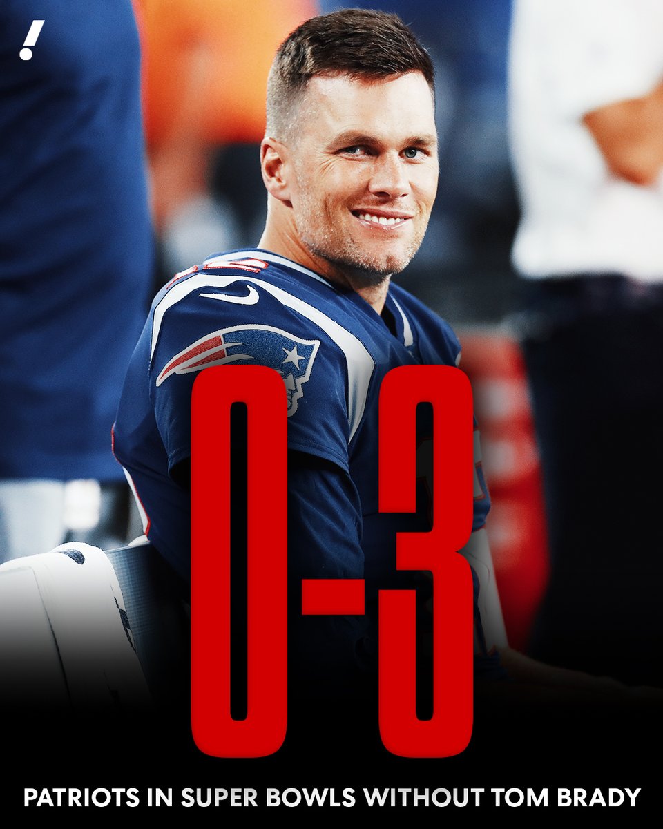 YahooSports's tweet image. The Patriots have yet to win a Super Bowl without Tom Brady at QB 😅