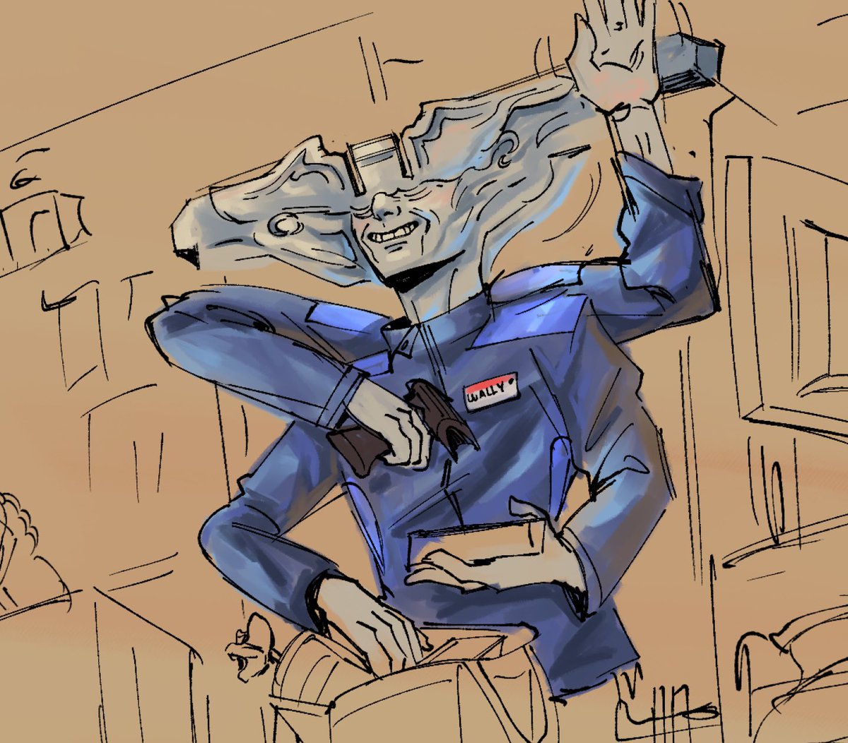 wip of wally working at an undisclosed canadian retail pharmacy