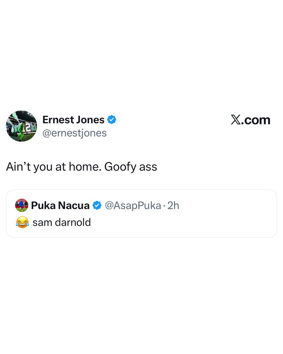 Ernest Jones to Puka Nacua:

“Ain’t you at home. Goofy ass”