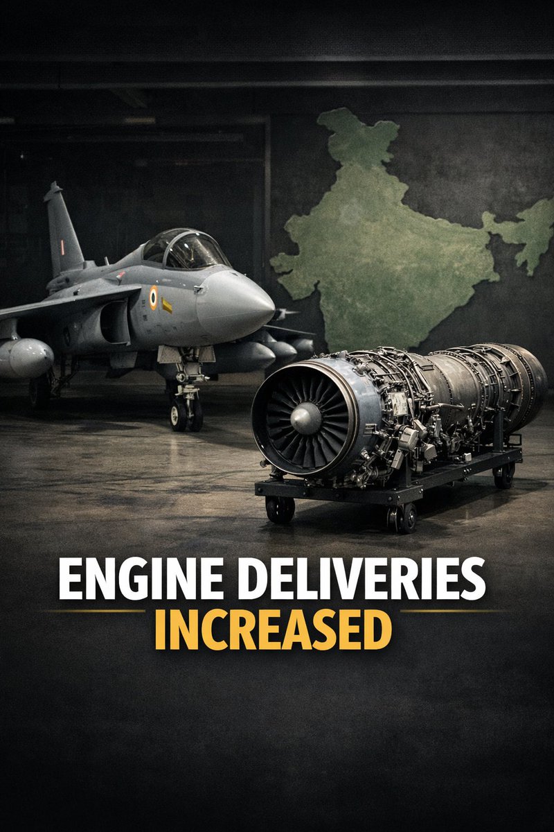 IndianDefenceT's tweet photo. HAL has confirmed that General Electric will ramp up deliveries of F404-IN20 engines for the Tejas Mk1A, increasing from around 20 engines per year in FY 2026–27 to 30 annually from FY 2027–28, boosting fighter jet production capacity.

#HAL #TejasMk1A #GEF404 #IndianAirForce #DefenceNews #Aerospace #MilitaryAviation #MakeInIndia #StrategicForces #DefenceIndustry