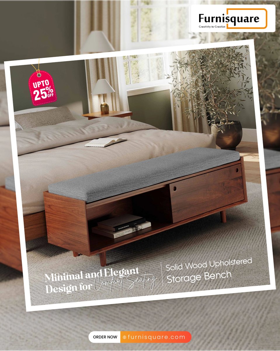 furnisquare's tweet image. Our Solid Wood Upholstered Storage Bench adds a minimal modern touch while giving you extra space for books, blankets &amp;amp; essentials. Perfect at the foot of your bed or in your living space.

Shop now at furnisquare.com/products/solid…

#furnituredesign #storagebench #bedroomdecor