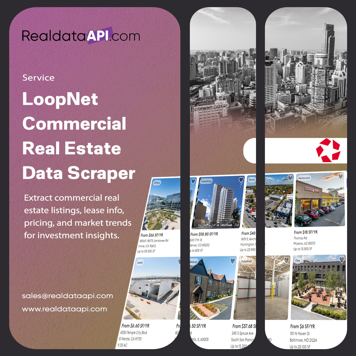 realdatascrape's tweet photo. 🚀 #LoopNetRealEstateInsights – Unlock Real-Time Commercial Property Listings, Pricing &amp; Market Data from LoopNet

👉 Explore More >>> https://t.co/UUd7r7D1pV
📩 Contact us: sales@realdataapi.com

#LoopNet #CommercialRealEstate #PropertyData #MarketInsights https://t.co/EGQKe7RCju