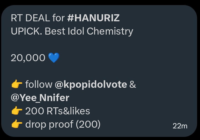 FNCboysvoting's tweet image. RT DEAL for #HANURIZ
UPICK. Best Idol Chemistry 

20,000 💙

👉 follow @kpopidolvote &amp;amp; @Yee_Nnifer
👉 200 RTs &amp;amp; likes
👉 drop proof (200)

#HANURIZ #하누리즈 #장한음 #최립우 #강우진