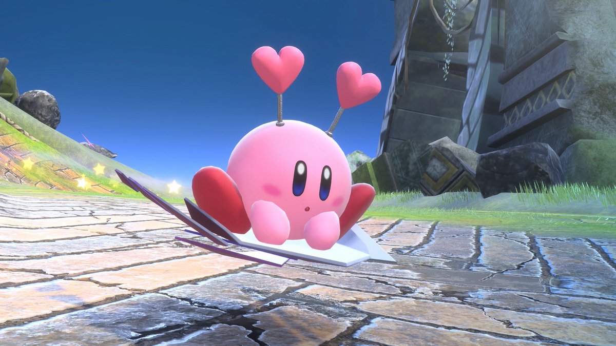 KirbyInformer's tweet image. The leaked Valentine’s Day hat has finally been confirmed for Kirby Air Riders! It will be a reward for playing during the upcoming event! 💕