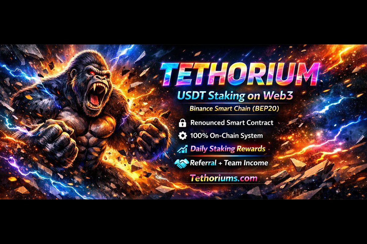 tethorium22's tweet photo. 🌐 https://t.co/1wDHinExn3

✨ Simple & Easy Staking Plan

Tethorium is a Web3 platform where users stake USDT and earn daily income.
Smart contract is renounced, so no admin can control or change funds.

👤 How It Works (Very Simple)
 Get daily income automatically

📦 Staking Packages

🔹 Flexi Stake
Deposit: $10 – $25,000
Lock: 15 Days
Income: 2% Daily

🔹 Basic Stake
Deposit: $500 – $25,000
Lock: 16 / 30 Days
Income: 3% Daily

🔹 Advance Stake
Deposit: $2,500 – $25,000
Lock: 30 / 60 Days
Income: 4% Daily

🔹 Pro Stake
Deposit: $10,000 – $25,000
Lock: 60 / 100 Days
Income: 5% Daily

🔹 Max Stake
Deposit: $25,000
Lock: 100 / 150 Days
Income: 7% Daily

🤝 Referral Income
Invite anyone to join → when they stake,
you receive a 10% one-time bonus on their staking amount.
✅ Unlimited invites

🌐 Team Income (Up to 15 Levels)
Level 1 → 5%
Level 2–3 → 3%
Level 4–6 → 2%
Level 7–10 → 1%
Level 11–15 → 0.5%

🏆 Rank System – Level Unlock (Team Business Based)

🔹 Executive
Team Business: 1,000 USDT
Unlock Levels: 1–3

🔹 Silver
Team Business: 5,000 USDT
Unlock Levels: 1–6

🔹 Gold
Team Business: 20,000 USDT
Unlock Levels: 1–9

🔹 Diamond
Team Business: 50,000 USDT
Unlock Levels: 1–12

🔹 Crown
Team Business: 100,000 USDT
Unlock Levels: 1–15

💎 Leadership Bonus (Direct Business Based)
(Bonus active only while rank is active)

🔸 Gold Rank
Direct Business: $1,500
Instant Reward: $50
Daily Bonus: $5

🔸 Diamond Rank
Direct Business: $2,500
Instant Reward: $75
Daily Bonus: $10

🔸 Crown Rank
Direct Business: $5,000
Instant Reward: $100
Daily Bonus: $15

🔁 Income Choice
✔ Withdraw income
✔ Or Compound (Re-invest)

💸 Fees
Withdrawal Fee: 10%

🔐 Safety
✔ Smart contract renounced
✔ No admin control
✔ System runs by code only

🌐 Referral link:-
https://t.co/rRX3elXFFe

📢 Telegram
https://t.co/4zkZAWV4WY

✅ Telegram Group
https://t.co/X7D9cxMbRg

🔑

#Tethorium #Web3 #Staking #DeFi #CryptoIncome #mlm #crypto #bnb#bschain #Decentralized #trustwallet #metamask #usdt
#Blockchain #PassiveIncome #Onchain