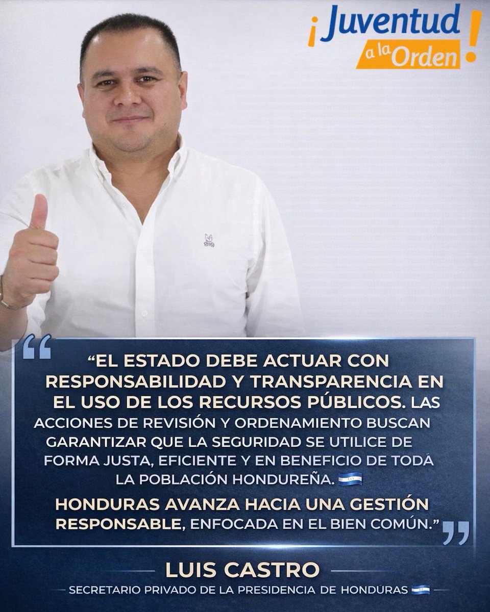 Hoy Honduras no es un ejemplo en seguridad, su población sufre extorsión, asesinatos, asaltos y amenazas a diario, como para que los servidores públicos utilicen la seguridad que debe ser para el pueblo de Honduras 🇭🇳
