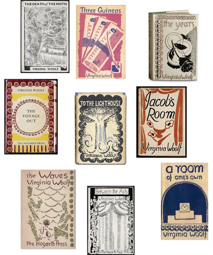 Virginia Woolf book cover designs by her sister, artist Vanessa Bell ( 1920's - 30's) #WomensArt