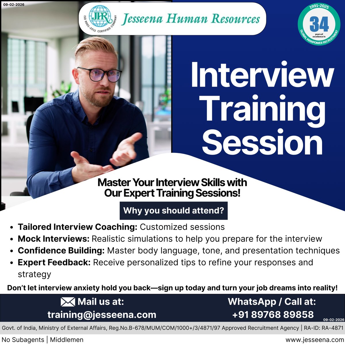 jesseenahr's tweet photo. Interview Training Session

Mail us at:
training@jesseena.com

WhatsApp / Call at:
+91 89768 89858

#InterviewTraining #InterviewCoaching #JobInterviewSkills #MockInterview #CareerCoaching #InterviewPreparation #ConfidenceBuilding #SoftSkillsTraining #ProfessionalDevelopment https://t.co/uxLmBqc6Ek
