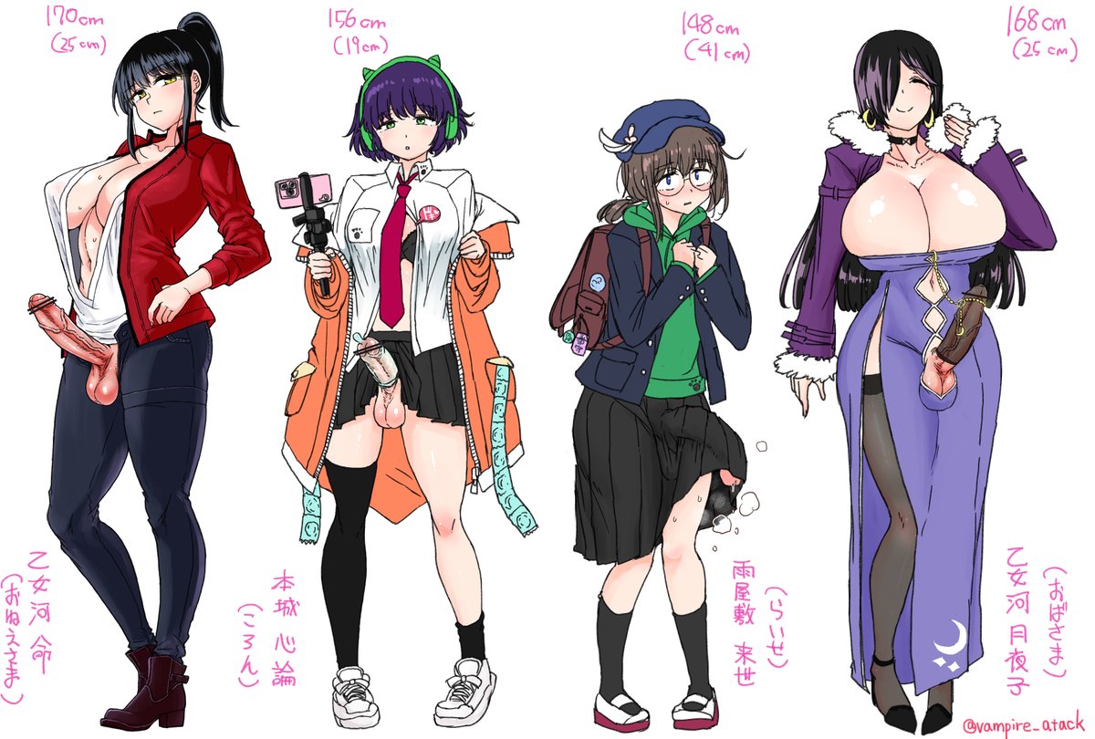 ヘッドホン子ちゃん含むざっくりサイズ感の比較です🍄