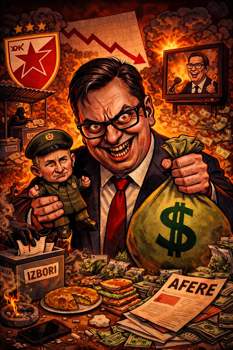 Pitao sam ChatGPT da napravi karikaturu Aleksandra Vučića na osnovu komentara i mišljenja ljudi sa interneta. 🙏