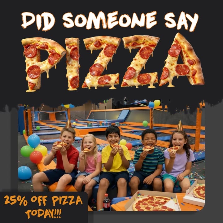 Today is National Pizza Day and we’re serving up a slice of the celebration 🎉

🍕25% OFF all pizzas today at Go Bounce!

Note: this offer is only valid for today (9th Feb)

#visitdoncaster #trampolineparkdoncaster #gobouncedoncaster #bouncebeyondlimits #gobounce #dontmissout