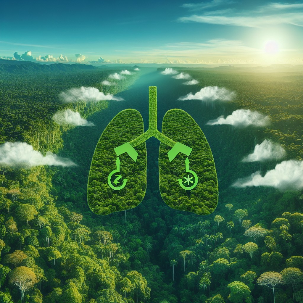 La forêt amazonienne produit environ 20 % de l'oxygène de la planète, agissant comme un immense poumon vert pour la Terre.