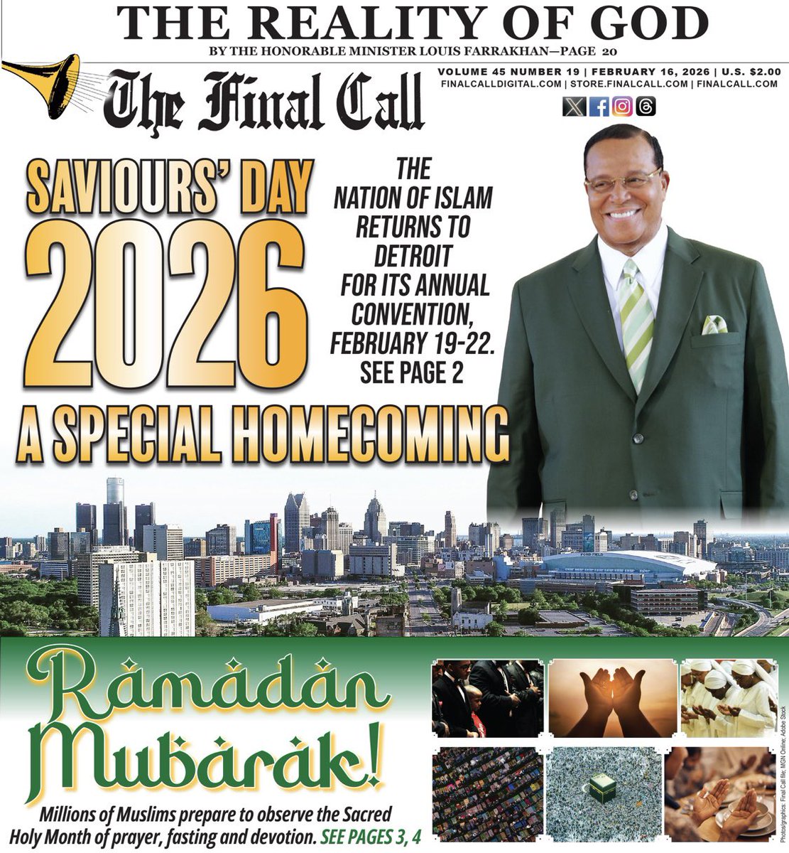 Peace. Happy Saviours’ Day. All Roads Lead To Detroit!

“Divine Guidance In A Time Of World Crisis”—The Honorable Minister Louis Farrakhan speaks.  Are We Listening?